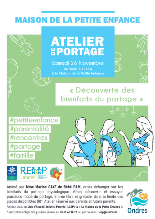 [Petite Enfance] Atelier de portage physiologique, le samedi 26 novembre 2022