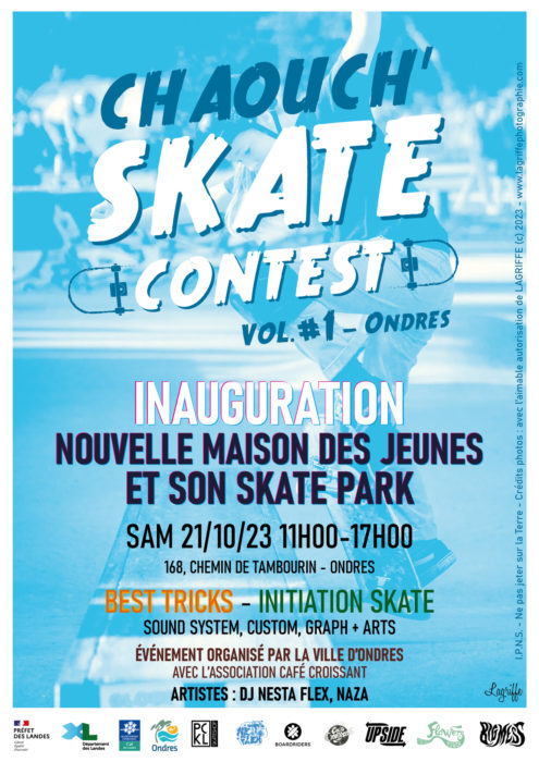 [Jeunesse] Inauguration de la nouvelle Maison des Jeunes et de son skate-park, et première session du nouvel évènement « Chaouch’ Skate Contest » à Ondres.