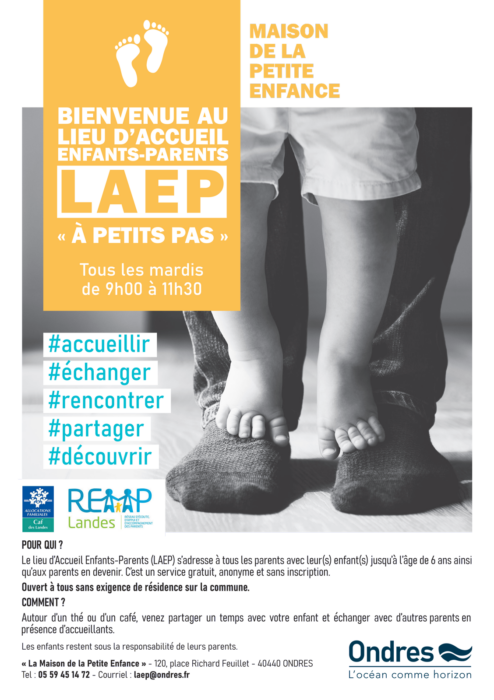 #PetiteEnfance | Le Lieu d’Accueil Enfant-Parent (L.A.E.P.) réouvre ses portes le mardi 9 septembre prochain